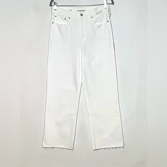 NWT J. Crew Slim Wide-Leg Jean in White Wash, Sizes 27, 28P, 30, & 31 - Picture 6 of 16